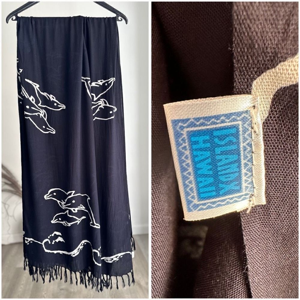 Island X Hawaii Sarong Pareo Beach or Skirt Wrap Dolphins Print